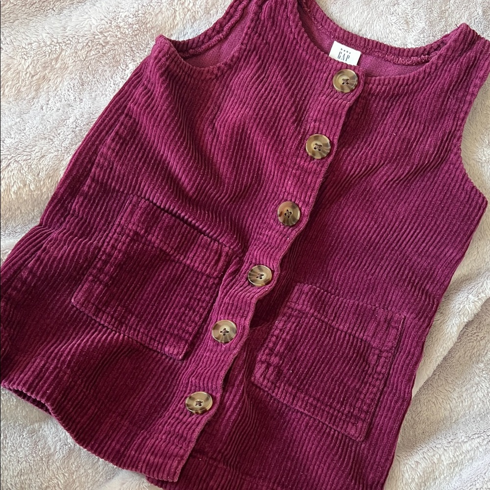 GAP Kids Maroon Corduroy Button-Down dress
